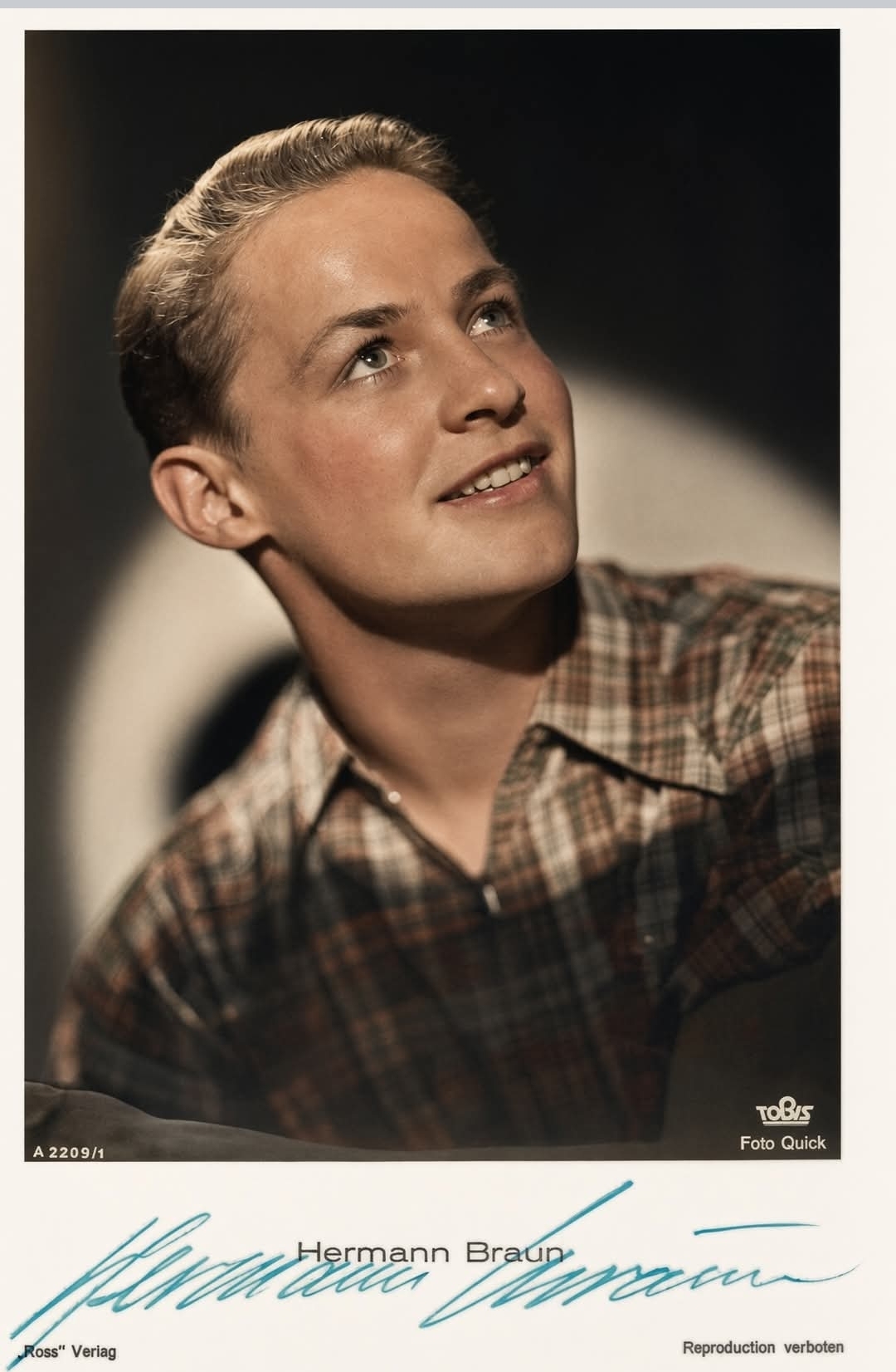 Hermann Braun — signed autograph card
